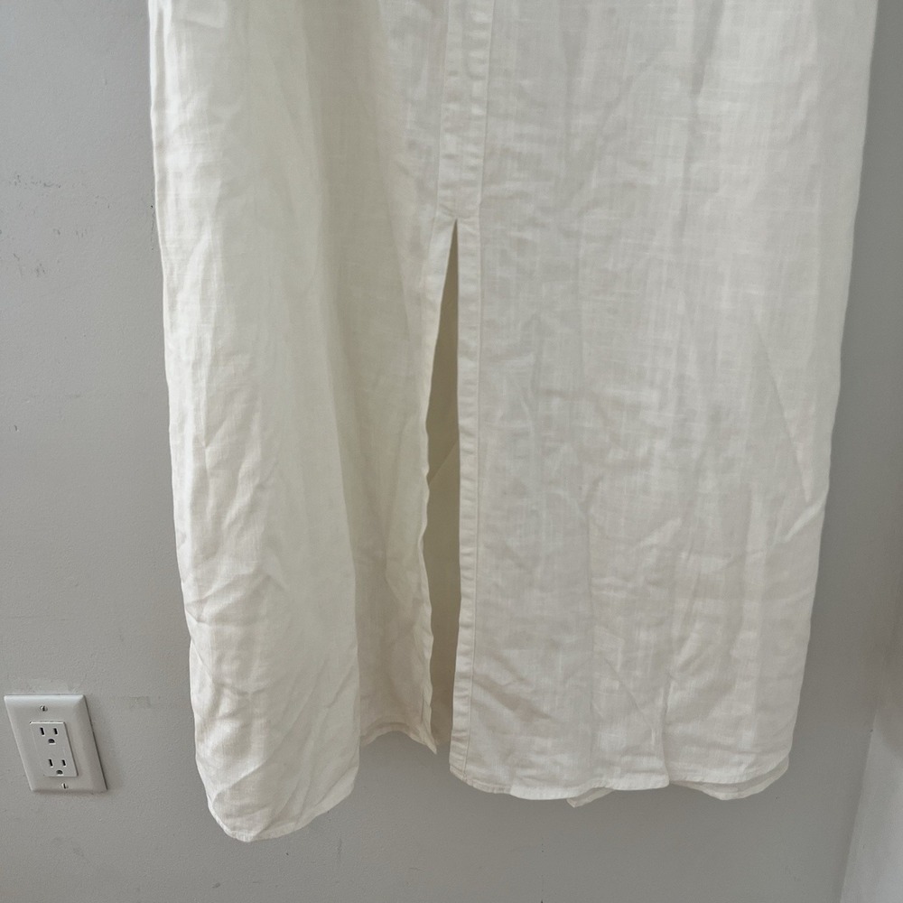 Anthropologie Porridge ruffle maxi dress Linen blend Cottage Core Trad Wife Sz S - Picture 4 of 11